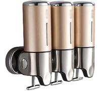 Dosificador Jabon Dispensador Jabon Dispensador De Jabón Líquido Dispensador De Champú Con Bomba De Jabón De 3 Cámaras Montado En La Pared, Botella De Bomba De Ducha De Baño De Hotel Familiar Dispensa