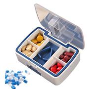 Dosis de píldora - 9.5 cm de caja de pastillas con sastre | Organizador de pastillas portátiles | Caso de drogas compacta | Divisor de pastillas y cortador de tabletas seguro para sobr