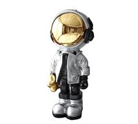 Dosker Estatuas de Astronauta, Escultura de Hombre Espacial, Regalo de Arte de poliresina, Estatua Plateada, decoración de habitación para Hombres, hogar y Manualidades, Accesorios de Escritorio,