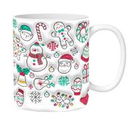 Doslilyy Tazas de Navidad | Tazas de café de cerámica para invierno, diseño de muñeco de nieve 3D de 350 ml con asa, para mujeres y niñas, vacaciones, cumpleaños, cocina, vacaciones