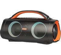 DOSS Extreme Boom+ Altavoz Bluetooth para Exteriores con Impermeable IPX6,Sonido Masivo 100W,Extra Graves,20H de Duración, Power Bank Integrado,Luz de Color,Altavoz para Playa,Exterior-Naranja