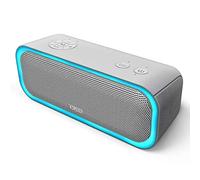 DOSS SoundBox Pro Altavoz Bluetooth 20W, Altavoces Portátiles con IPX5 Impermeable, Mejorado Bass, Sonido Estéreo, Led Luci, 12 Horas de Reproducción - Gris
