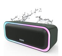 DOSS SoundBox Pro Altavoz Bluetooth 20W, Altavoces Portátiles con IPX5 Impermeable, Mejorado Bass, Sonido Estéreo, Led Luci, 12 Horas de Reproducción