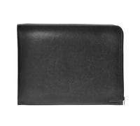 Dossier de Mano Dynamic Classic - Tamaño A4 y A5 - Carpeta Ejecutiva con Cierre de Cremallera. Exterior en Piel Vegana en acabado Notairé con Interior en Tela by Office Box. (A4-Folio, Negro)