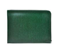 Dossier de Mano Dynamic Classic - Tamaño A4 y A5 - Carpeta Ejecutiva con Cierre de Cremallera. Exterior en Piel Vegana en acabado Notairé con Interior en Tela by Office Box. (A4-Folio, Verde)