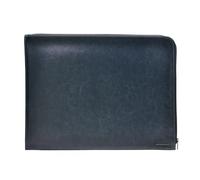 Dossier de Mano Dynamic Classic - Tamaño A4 y A5 - Carpeta Ejecutiva con Cierre de Cremallera. Exterior en Piel Vegana en acabado Notairé con Interior en Tela by Office Box. (A4-Folio, Azul)