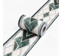 Dostear Friso Para Pared Cenefas Adhesivas BañO Cocina de Papel Para Paredes 3d Infantiles Decorativas Adhesivas Pintado Cocina Vinilo Autoadhesivo Impermeable Verde-41 10cm X 300cm
