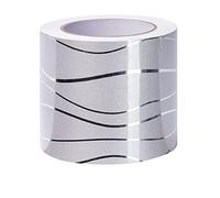 Dostear Friso Para Pared Cenefas Adhesivas BañO Cocina de Papel Para Paredes 3d Infantiles Decorativas Adhesivas Pintado Cocina Vinilo Autoadhesivo Impermeable Ola De Plata 5cm X 500cm