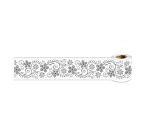 Dostear Friso Para Pared Cenefas Adhesivas BañO Cocina de Papel Para Paredes 3d Infantiles Decorativas Adhesivas Pintado Cocina Vinilo Autoadhesivo Impermeable flor gris 10cm X 240cm