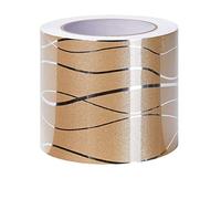Dostear Friso Para Pared Cenefas Adhesivas BañO Cocina de Papel Para Paredes 3d Infantiles Decorativas Adhesivas Pintado Cocina Vinilo Autoadhesivo Impermeable Ola Dorada 12cm X 500cm