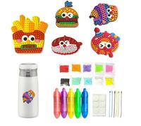 Dot Art For Kids - Pointing Masterpiece, 1 Set Funny Educational Craft Supplies For Keychain Making, Beginner Dotting Toys With Tool, School Equipment, Hobby Bundle For Children, Party And Class