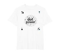 Dot Boys Power: Arte gráfico lúdico de Lunares Camiseta, Hombre Tallas Grandes, Blanco, 6X Alto