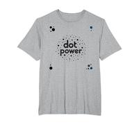 Dot Boys Power: Arte gráfico lúdico de Lunares Camiseta, Hombre Tallas Grandes, Gris Jaspeado, 3X Alto