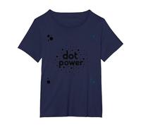 Dot Boys Power: Arte gráfico lúdico de Lunares Camiseta, Mujer Tallas Grandes, Azul Marino, 5XL Grande