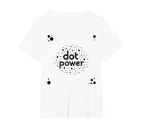 Dot Boys Power: Arte gráfico lúdico de Lunares Camiseta, Mujer Tallas Grandes, Blanco, 4XL Grande
