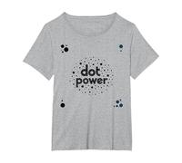 Dot Boys Power: Arte gráfico lúdico de Lunares Camiseta, Mujer Tallas Grandes, Gris Jaspeado, 3XL Grande