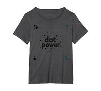 Dot Boys Power: Arte gráfico lúdico de Lunares Camiseta, Mujer Tallas Grandes, Jaspeado Oscuro, 2XL Grande