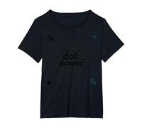 Dot Boys Power: Arte gráfico lúdico de Lunares Camiseta, Mujer Tallas Grandes, Negro, 2XL Grande