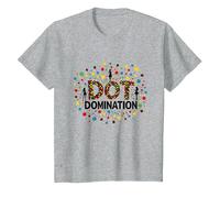 Dot Domination: celebración Colorida para los Amantes de los Lunares Camiseta, Niños, Gris Jaspeado, 4 años