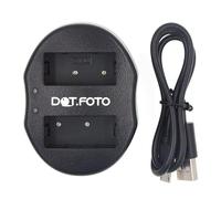 Dot.Foto BLS-5, BLS-50 USB Cargador Doble (BCS-5 Tipo) para Olympus OM-5 OM-D E-M10 Mark IV, E-M10 Mark II, E-M10 Mark III S, E-M5 Mark III