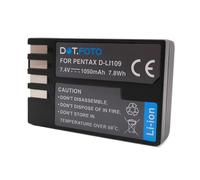 Dot.Foto D-LI109 Premium 7.4v / 1050mAh Batería Recargable para Pentax KP, K-30, K-50, K-70, K-500, K-r, K-S1, K-S2