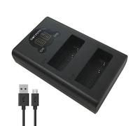 Dot.Foto DMW-BLE9, DMW-BLE9E, DMW-BLG10, DMW-BLG10E / BP-DC15-E, BP-DC15-U, BP-DC15-TK Cargador Doble USB LCD para Panasonic / (BC-DC15 Tipo) para Leica
