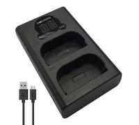 Dot.Foto DMW-BLK22 Cargador Doble USB LCD (DMW-BTC15 Tipo) para Panasonic Lumix DC-S5, S5II, S5IIX, S9, G9II, GH5, GH5II, GH5S, GH6