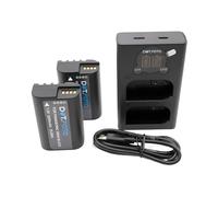Dot.Foto DMW-BLK22 Premium 2200mh Batería (x2) & DMW-BTC15 Tipo Cargador Doble USB LCD para Panasonic Lumix DC-S5, S5II, S5IIX, S9, G9II, GH5, GH5II, GH5S, GH6