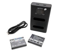 Dot.Foto LI-92B Premium 1350mAh Batería (x2) & Cargador Doble USB LCD para Olympus Tough TG-6, TG-5, TG-4, TG-3, TG-2, TG1 / XZ-2 / DS-2600, DS-9000, DS-9500 / para OM System TG-7