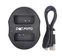Dot.Foto LP-E10 USB Cargador Doble para Canon EOS 1100D, 1200D, 1300D, 1500D, 2000D, 3000D, 4000D