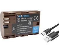 Dot.Foto LP-E6P Premium Alta Capacidad 7.2v / 2600mAh Batería Recargable USB-C para Canon EOS R R5 R5 MarkII 5D MarkIV R6 5D Mark II 5D Mark III 5DS R 6D 6D Mark II 7D 7D Mark II 60D 60Da 70D 80D 90D
