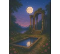 Dot Grid Journal - Moonlit Garden Ruins: A notebook for notes, sketches, and creative journaling