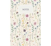Dot Grid Journal, Single Falling Floral Design, Titled, "Notes",: 6 x 9 Inch, Soft Matte-Finish,120 Cream Color Pages