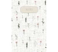 Dot Grid Journal, Single Floral on Canvas Design, Titled,"Notes": 6 x 9 Inch, Soft Matte-Finish, 120 Dot Grid Cream Color Pages