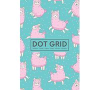 Dot Grid Notebook | Journal| Libreta | Cahier | Taccuino | Notizbuch: 110 Dotted Pages of Bullets for Journaling, Note Taking or to Create Your Own ... Organizer or Diary: Pink Llamas on Blue 050-2