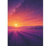 Dot Grid Notebook - Lavender Sunset Horizon: A dreamy dotted journal inspired by glowing fields, warm twilight, and quiet evening reflection.