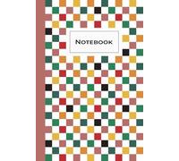 Dot Grid Notebook - Salmon, Yellow, Orange & Green Water-Inspired Checkered Cover - Japanese Aesthetic Journal, 6x9 in, 120 Pages, Soft Matte + ... Journaling, Bullet Notes, Writing, Drawing