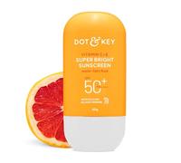 Dot & Key Protector solar SPF 50 P con vitamina C + E, para una piel uniforme y brillante, sin yeso blanco, protección contra rayos UVA/B y luz azul, mejor absorción de vitamina D para mujeres y