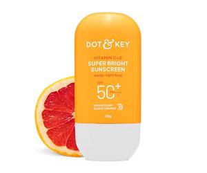Dot & Key Protector solar superbrillante con vitamina C E SPF 50, luz de agua, protección contra la luz UVA/UVB para una piel brillante y tonificada con líquido SPF 50, sin escayola, para todo tipo de