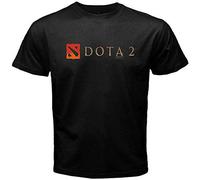 Dota 2 Logo Defense of The Ancients Multiplayer Game tee Round Neck Unisex Tops Men's 100% Cotton Short-Sleeve T-Shirts L