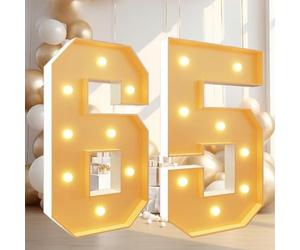 Dotauge Letrero LED Grande con número 1 Iluminado Letras iluminadas for decoración de Fiestas Primer cumpleaños Aniversario o Navidad(Number 65,70cm/2.3FT)