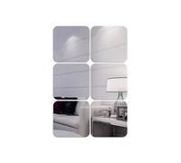 DOTBUY-SHOP 6 Piezas Espejos Decorativos de Pared, Decoración de Espejo Autoadhesiva, Multifuncional Decoracion Pared Adhesivos Espejos de Acrílico para Sala de Estar, Baño (15x15cm,Plata)