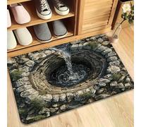 DOTBUY-SHOP Alfombra Diatomita Baño Antideslizante, 3D Ilusión Óptica Alfombrilla Diatomita, Secado Rápido, Super Absorbente, para Bañera, Ducha y Baño (Pozo de Agua,50x80cm)