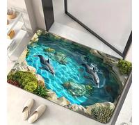 DOTBUY-SHOP Alfombra Diatomita Baño Antideslizante, 3D Ilusión Óptica Alfombrilla Diatomita, Secado Rápido, Super Absorbente, para Bañera, Ducha y Baño (Estanque,60x90cm)