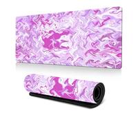DOTBUY-SHOP Alfombrilla Ratón Spandex Multicapa, con Base Antideslizante de Caucho Natural, Mouse Pad Impresión Fluida Abstracta Alfombrilla Raton para Oficina (Rosa,300x600x3mm)