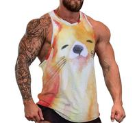 DOTBUY-SHOP Camiseta Tirantes Hombre, Deportiva Camiseta sin Mangas Estampado de Animales en 3D Gym Camisa Interior Hombre Masculina Tank Top para Deporte Entrenar Gym (Perro 1,4XL)