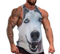 DOTBUY-SHOP Camiseta Tirantes Hombre, Deportiva Camiseta sin Mangas Estampado de Animales en 3D Gym Camisa Interior Hombre Masculina Tank Top para Deporte Entrenar Gym (Perro 9,4XL)