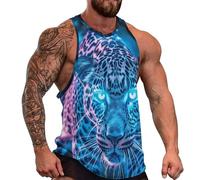 DOTBUY-SHOP Camiseta Tirantes Hombre, Deportiva Camiseta sin Mangas Estampado de Animales en 3D Gym Camisa Interior Hombre Masculina Tank Top para Deporte Entrenar Gym (Leopardo 1,4XL)