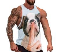 DOTBUY-SHOP Camiseta Tirantes Hombre, Deportiva Camiseta sin Mangas Estampado de Animales en 3D Gym Camisa Interior Hombre Masculina Tank Top para Deporte Entrenar Gym (Perro 3,4XL)