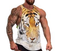 DOTBUY-SHOP Camiseta Tirantes Hombre, Deportiva Camiseta sin Mangas Estampado de Animales en 3D Gym Camisa Interior Hombre Masculina Tank Top para Deporte Entrenar Gym (Tigre 1,4XL)